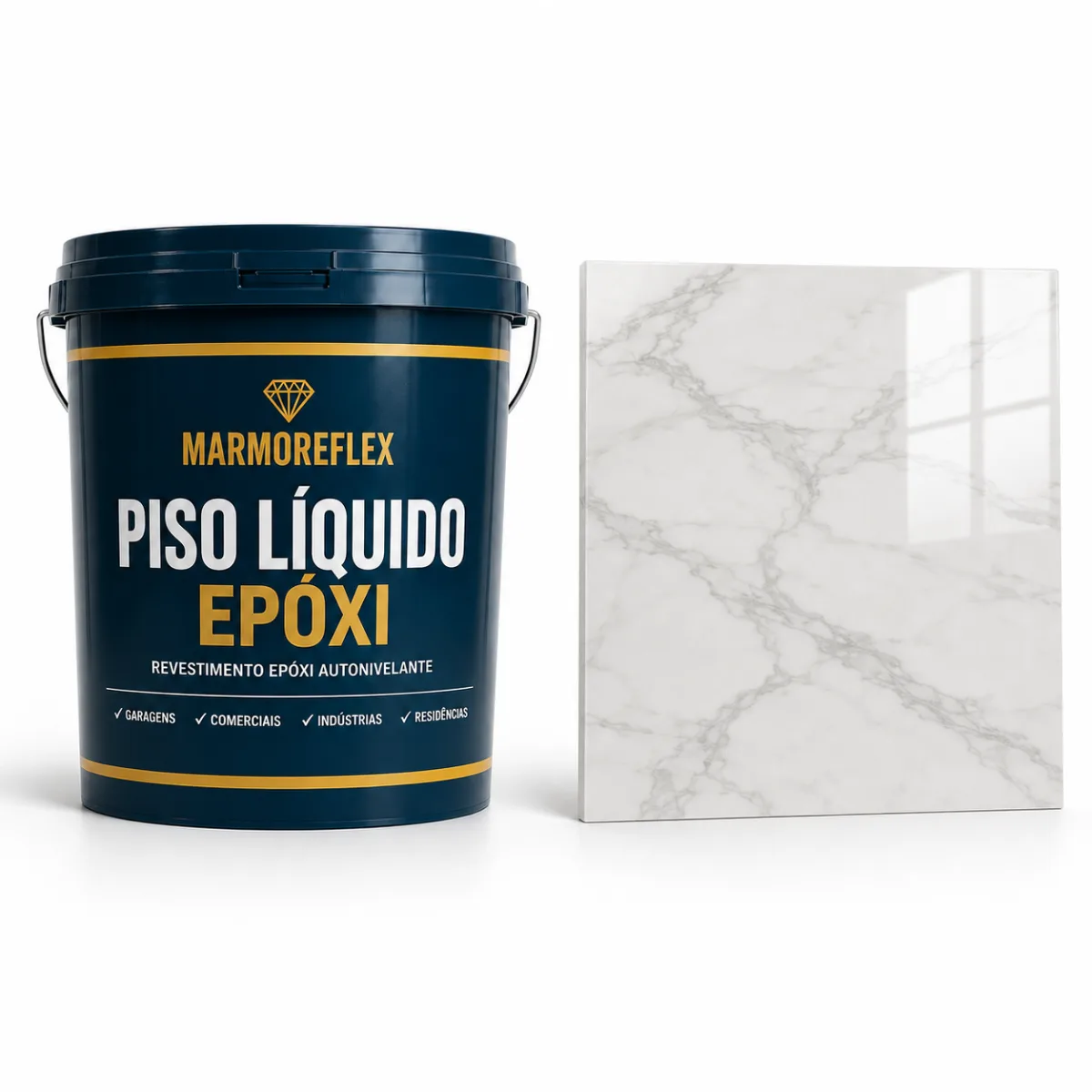Revestimento epóxi MarmoreFlex na cor Mármore Clássico